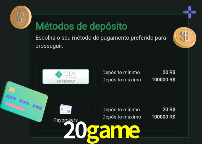 O cassino 20game oferece uma grande variedade de métodos de pagamento